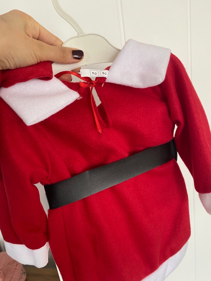 Kız Çocuk Kırmızı Kemerli Uzun Kollu Kostüm - Görsel 4