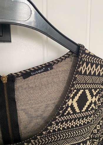 Bohem Desenli Triko Midi Elbise - Görsel 2