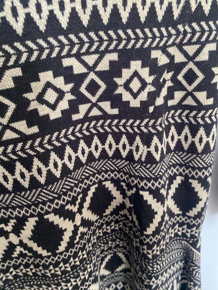 Bohem Desenli Triko Midi Elbise - Görsel 3