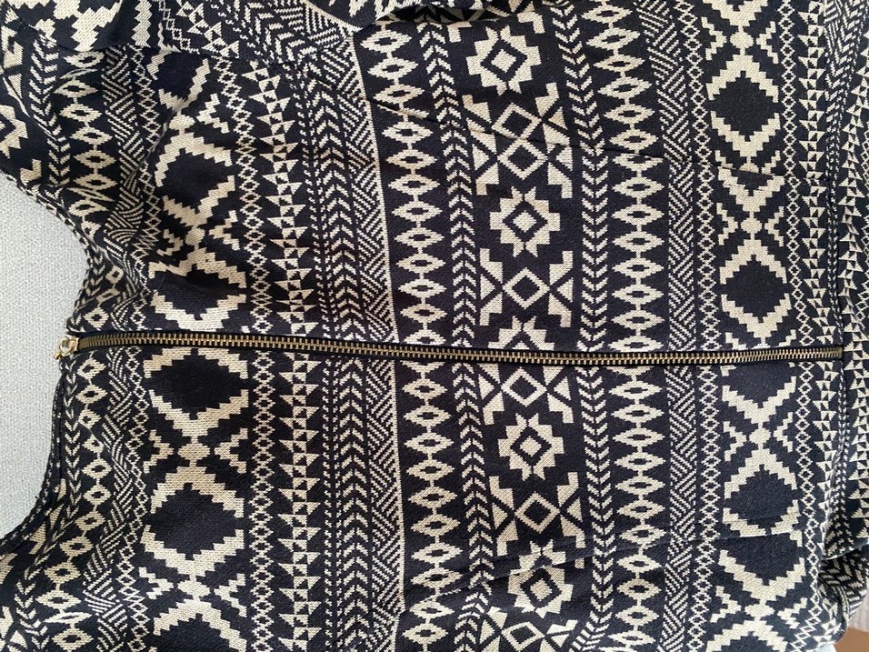 Bohem Desenli Triko Midi Elbise - Görsel 5