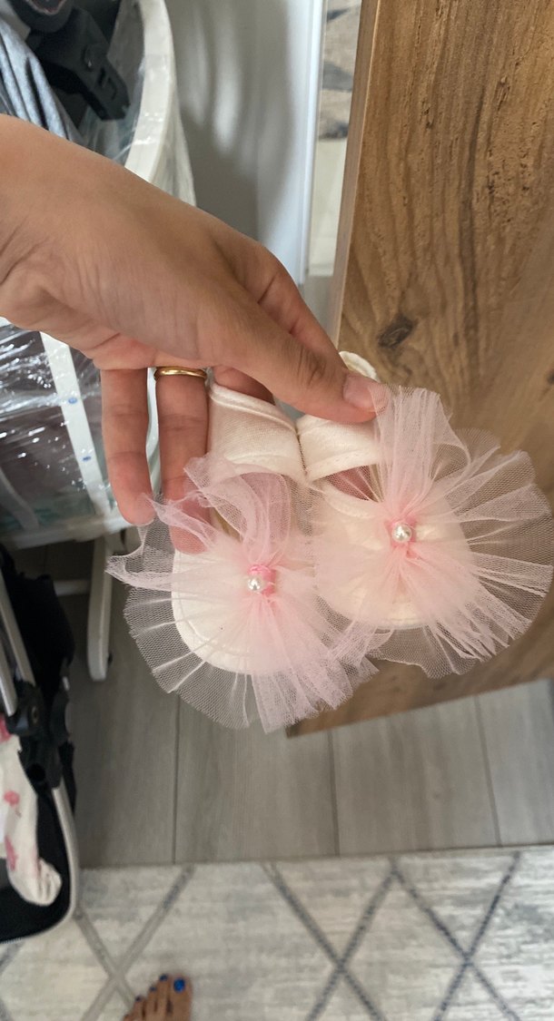 Pembe Tüllü Bebek Elbisesi ve Taç - Görsel 4