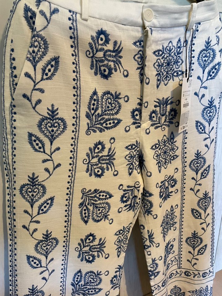 Zara İşlemeli pantalon - Görsel 3