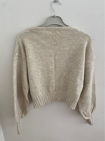 l Beden camel Renk crop krem rengi hırka