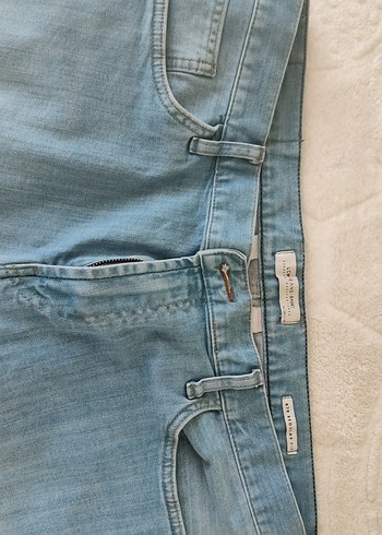 l Beden mavi Renk erkek Mavi Normal Kesim Esnek Denim Pantolon