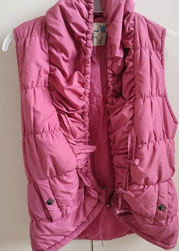 Düğmeli Pembe yelek - Görsel 2