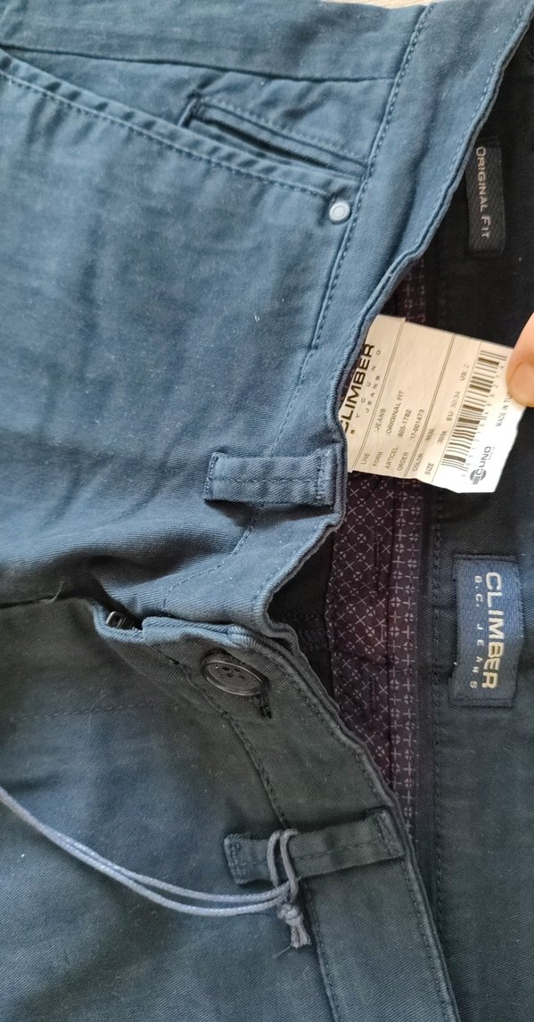 Erkek Lacivert Kemerli Denim Pantolon - Görsel 2