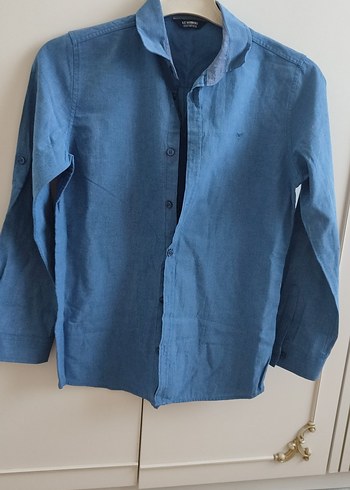 Erkek Çocuk Mavi Denim Gömlek