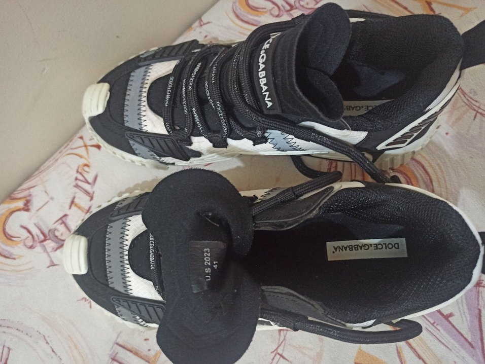 Dolce&Gabbana Beyaz Gri Laced Spor Ayakkabı - Görsel 4