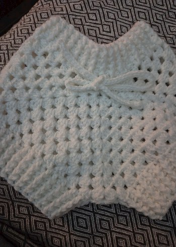 Kız Çocuk Beyaz Örgü şort - Görsel 2