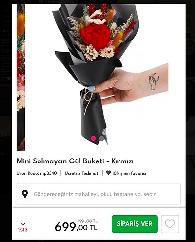 Beden kırmızı Renk Solmayan kırmızı gül buketi