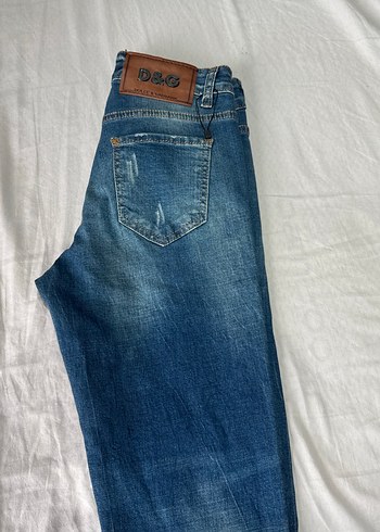 Mavi Düğmeli Bol Kesim Denim Kadın Pantolon - Görsel 3