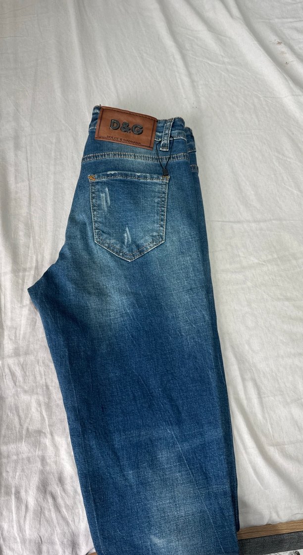 Mavi Düğmeli Bol Kesim Denim Kadın Pantolon - Görsel 3