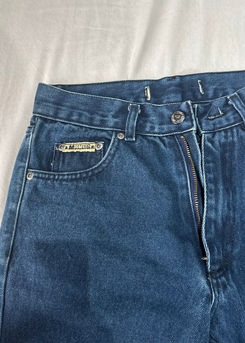 Parlak Mavi Salaş Midi Kadın Kot Pantolon - Görsel 2