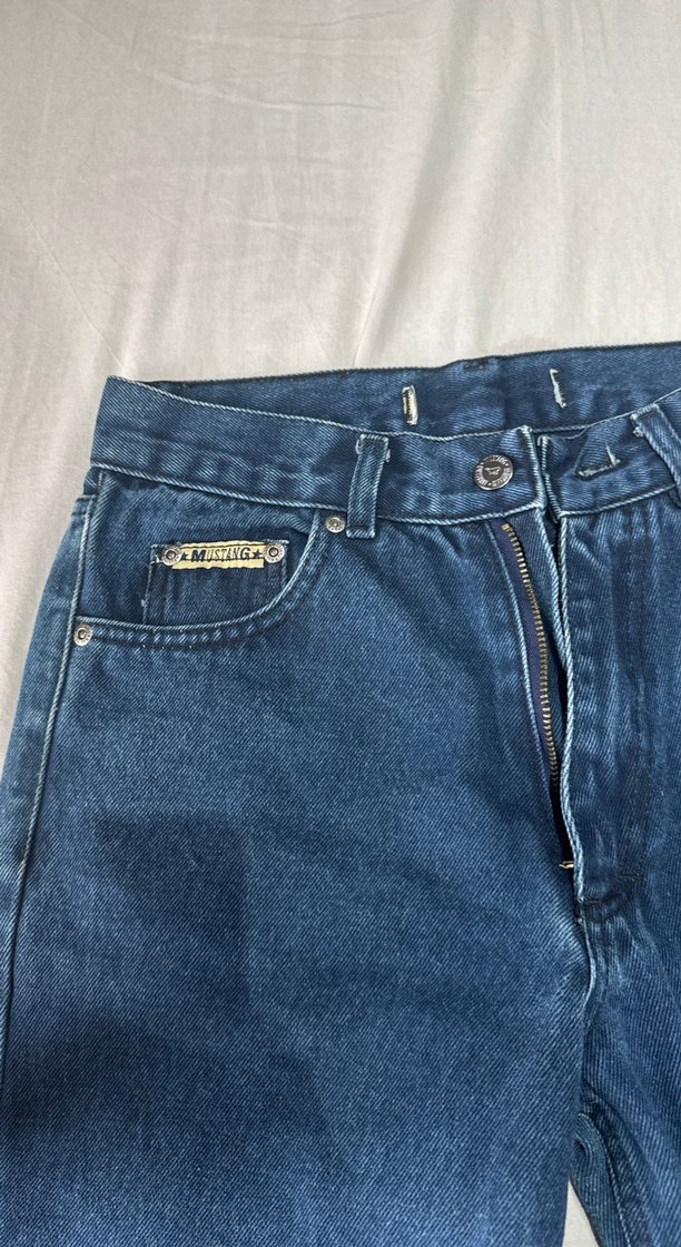 Parlak Mavi Salaş Midi Kadın Kot Pantolon - Görsel 2