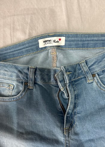 Gri Mavi Kadın Dar Kesim Kot Pantolon - Görsel 2