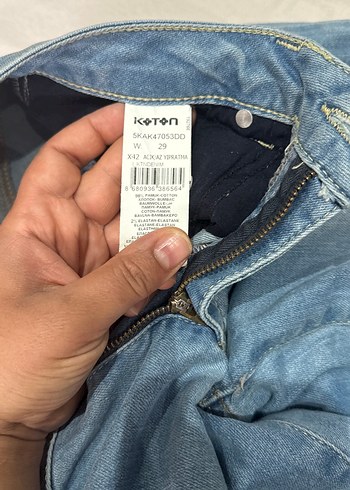 Gri Mavi Kadın Dar Kesim Kot Pantolon - Görsel 3