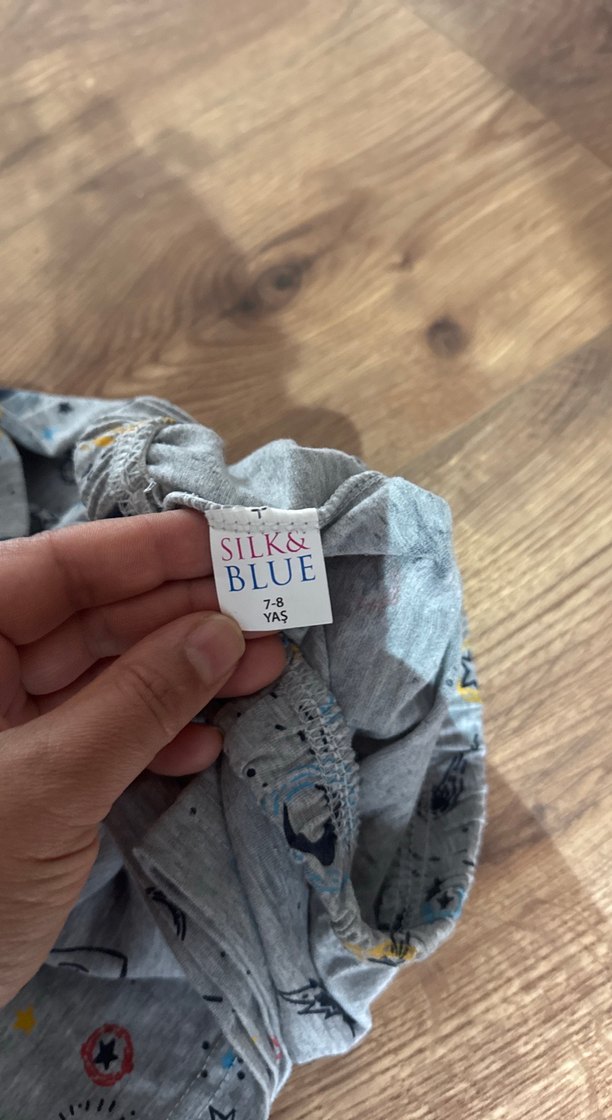 Gri Baskılı Erkek Çocuk Örgü Pantolon - Görsel 2