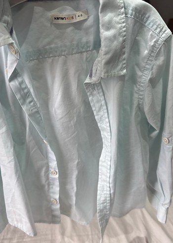 Mavi Keten Erkek Çocuk Kısa Kollu Gömlek - Görsel 3