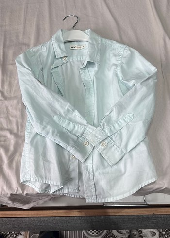 Mavi Keten Erkek Çocuk Kısa Kollu Gömlek - Görsel 2