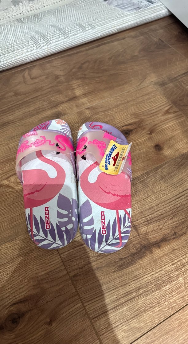 Renkli Baskılı Kadın Terlik, Platform Topuklu, Cırtlı - Görsel 2