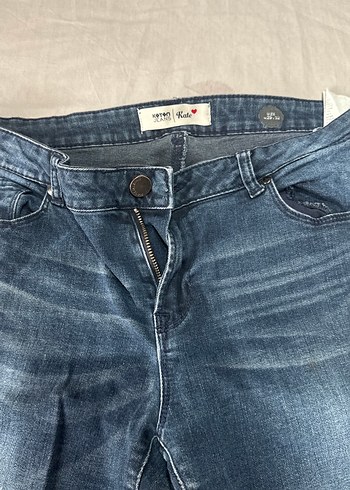 Gri Lacivert Kadın Denim Bol Kesim Pantolon - Görsel 2