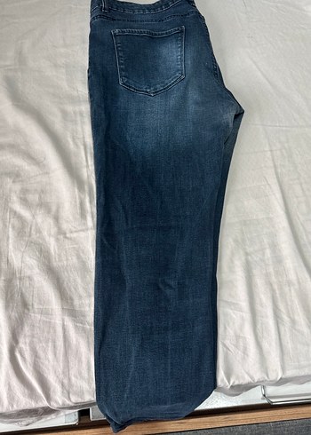 Gri Lacivert Kadın Denim Bol Kesim Pantolon - Görsel 4