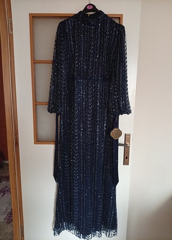 hic giyilmesi   Lacivert Nakışlı Bohem Kadın Elbise - Görsel 3