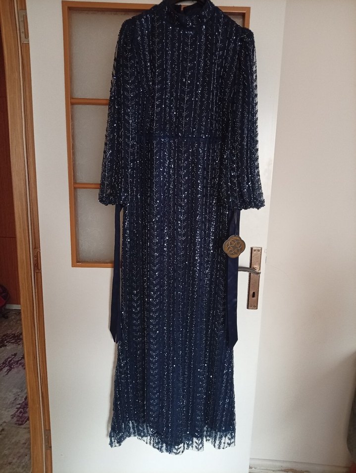 hic giyilmesi   Lacivert Nakışlı Bohem Kadın Elbise - Görsel 2