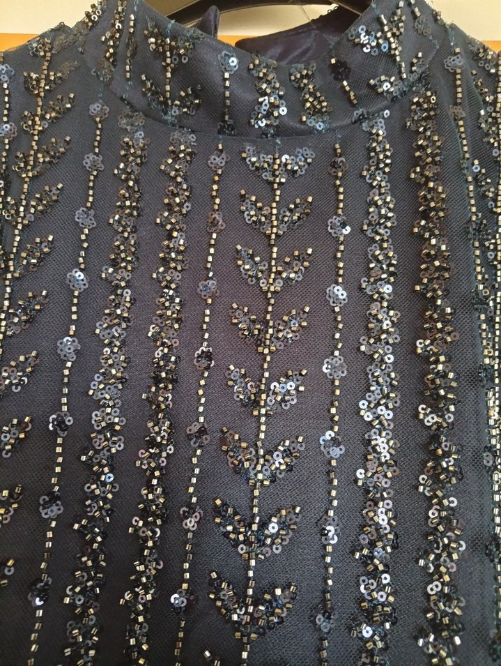 hic giyilmesi   Lacivert Nakışlı Bohem Kadın Elbise - Görsel 4