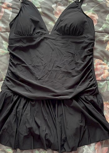 Drapeli Siyah Midi Kadın Mayo penti 46 beden - Görsel 5