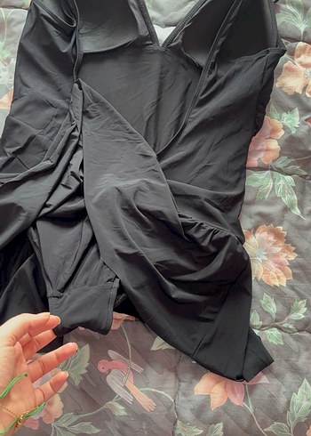 Drapeli Siyah Midi Kadın Mayo penti 46 beden - Görsel 13