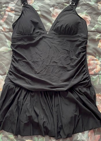 Drapeli Siyah Midi Kadın Mayo penti 46 beden - Görsel 3