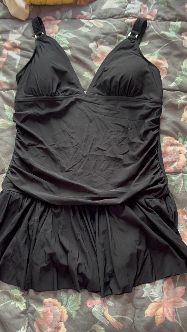 Drapeli Siyah Midi Kadın Mayo penti 46 beden - Görsel 5