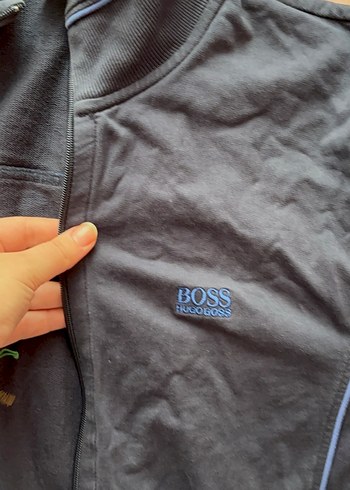 Hugo Boss Gri Fermuarlı Erkek Spor Ceket