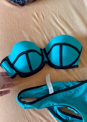 38 Beden Mavi penti Kadın Bikini Takımı