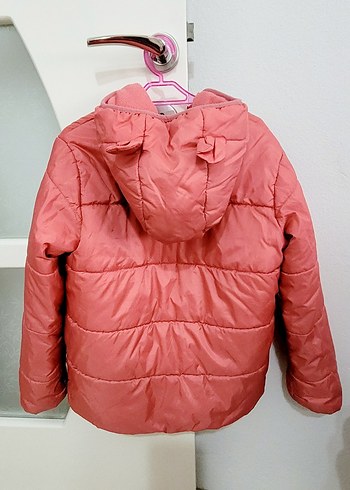 9-10 yaş Pembe Kapüşonlu  Mont - Görsel 3
