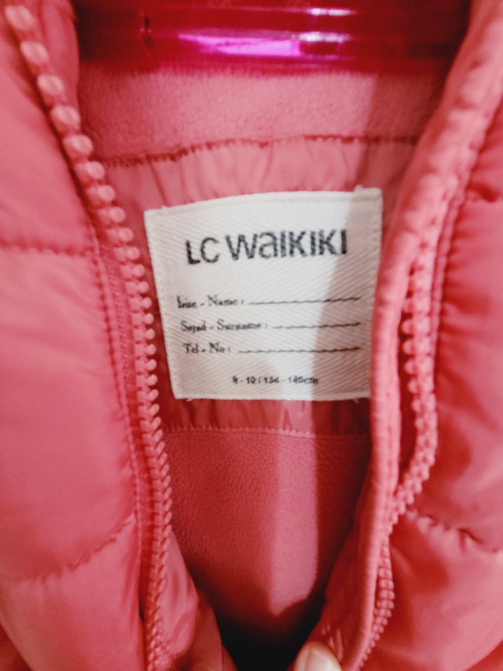 9-10 yaş Pembe Kapüşonlu  Mont - Görsel 2