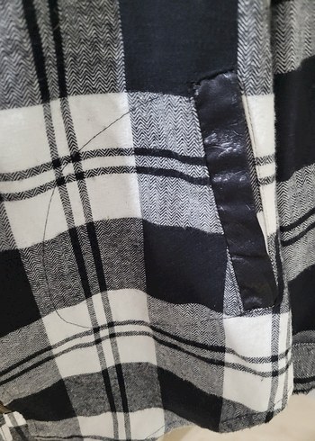 Gri Ekose Fermuarlı Rahat Kesim Kadın Gömlek s beden sıfır - Görsel 5