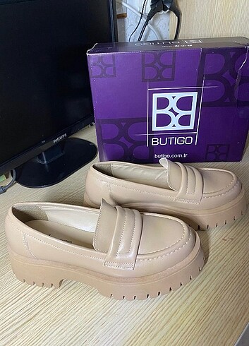 38 Beden kadın vizon loafer ayakkabı 