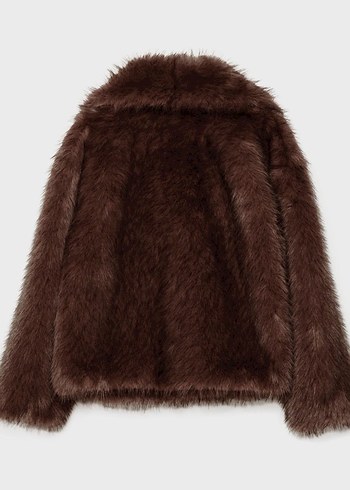 Stradivarius Kahverengi Kadın Kürk - Görsel 3