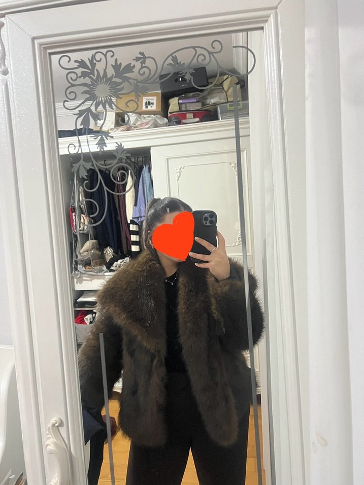 Stradivarius Kahverengi Kadın Kürk - Görsel 4