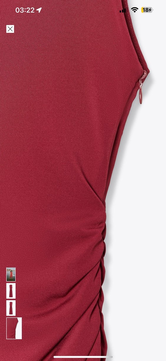 Zara Bordo drapeli Dökümlü Uzun Elbise - Görsel 3