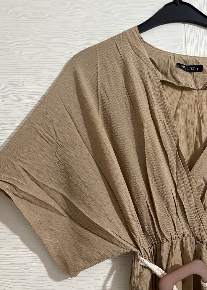 Salaş kesim kemerli elbise - Görsel 4