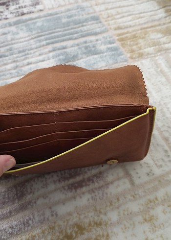 Kahverengi Deri Tokalı Kadın Portföy Çanta - Görsel 3