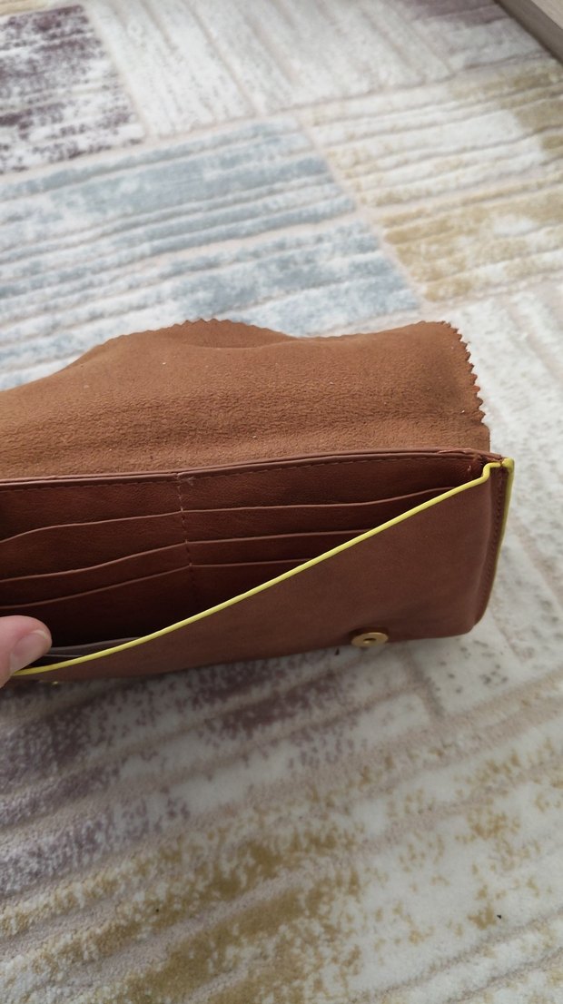 Kahverengi Deri Tokalı Kadın Portföy Çanta - Görsel 3