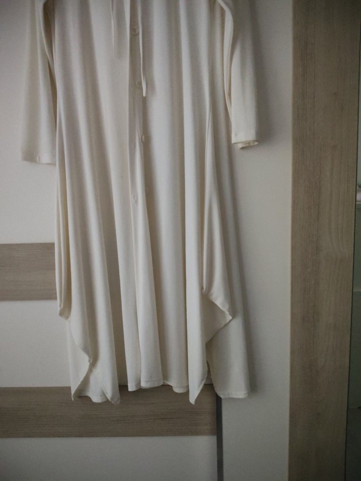 Uzun Kollu Beyaz Bohem Kadın Sabahlık - Görsel 3