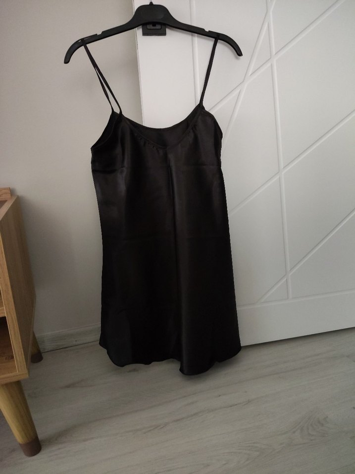 Siyah İnce Askılı Midi Kadın Vücut Elbisesi - Görsel 3