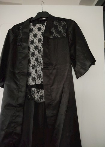 Kadın Uzun Siyah Gotik Bornoz - Görsel 2