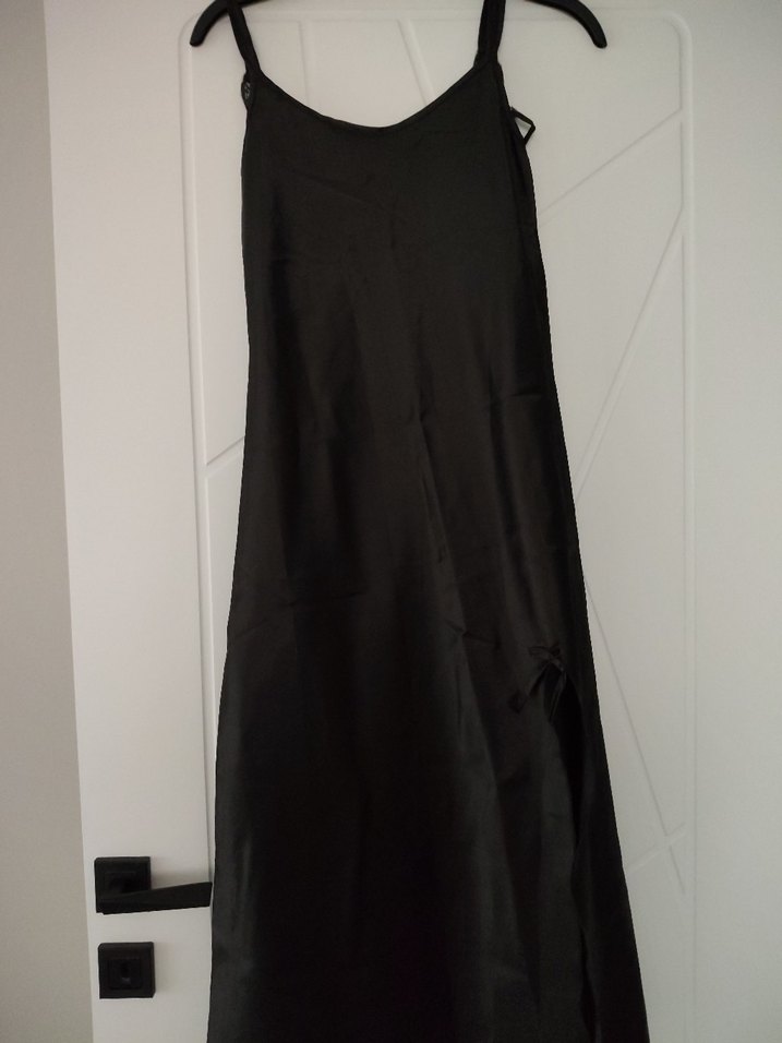 Siyah Midi Sleevless V Yaka Kadın Elbise - Görsel 2