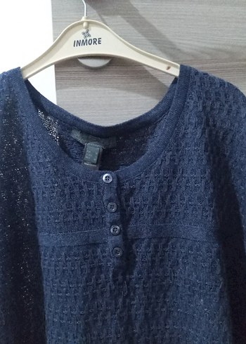 m Beden zara Navy Bohem Tarzı Örgü Kadın Kazak